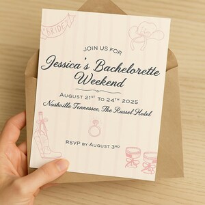 Invitation personnalisable de Bachelorette | Invitation week-end de célibataire occidental | Fête des cow-girls de Nashville à imprimer | Carte de mariée PDF modifiable