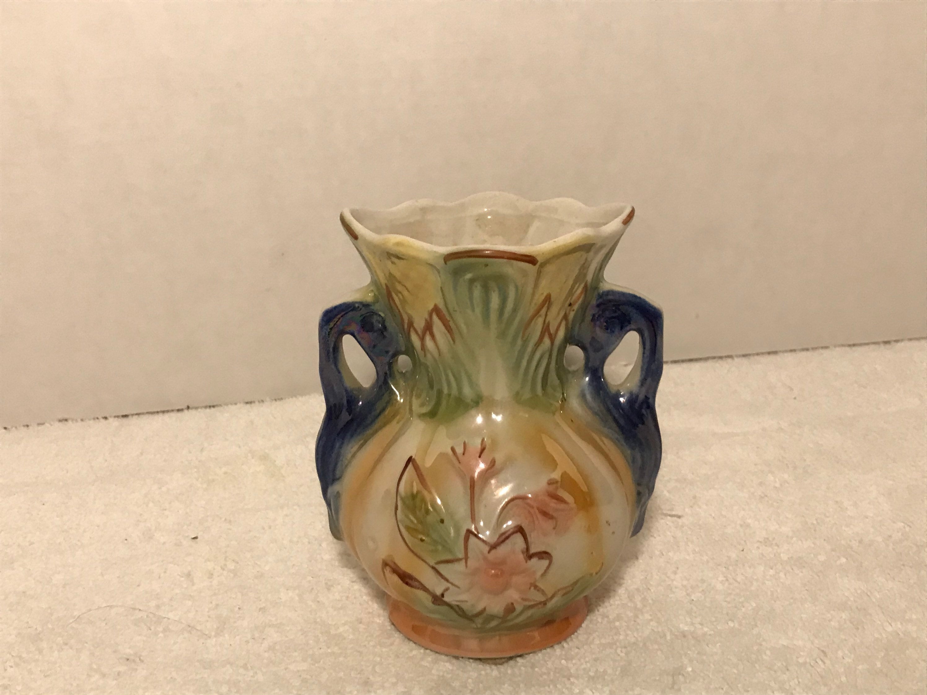 Small Lusterware Double Handled Vase Made In Brazil 422 5 Etsy