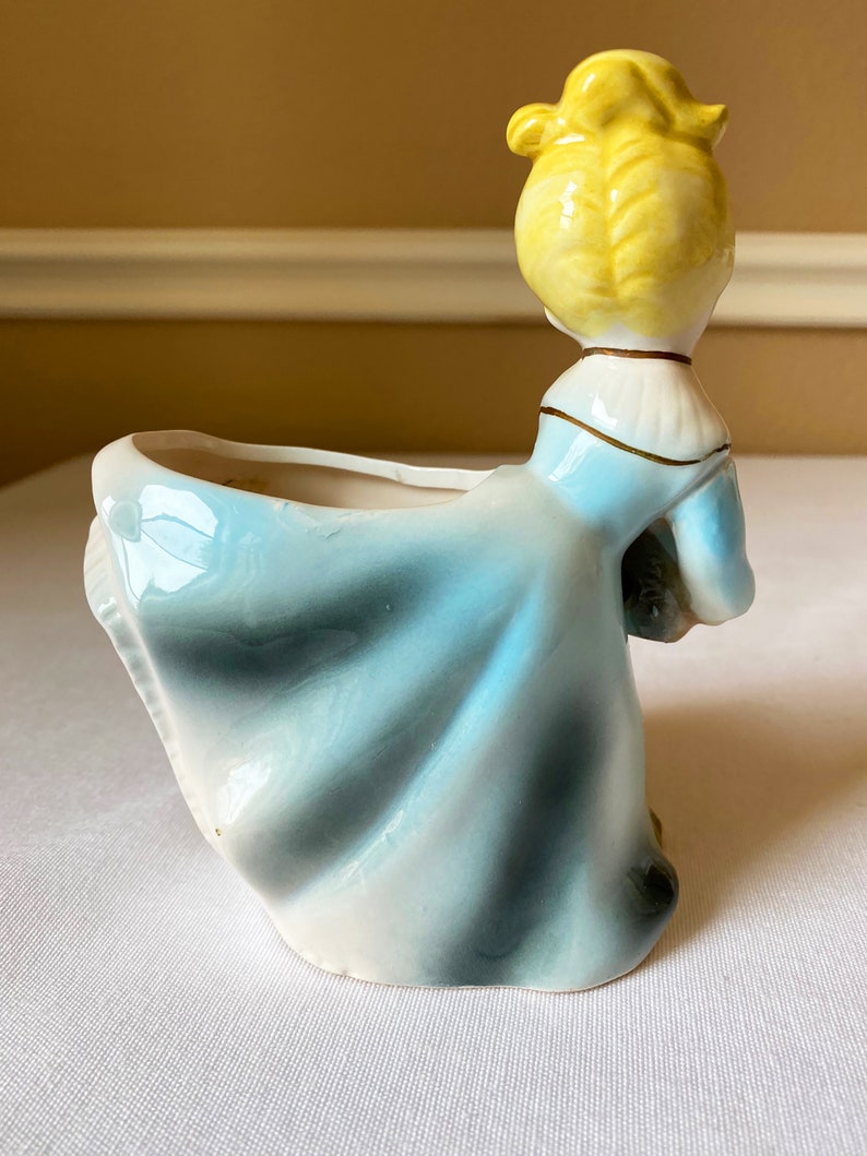 Young Girl in Blue Dress PlanterVase