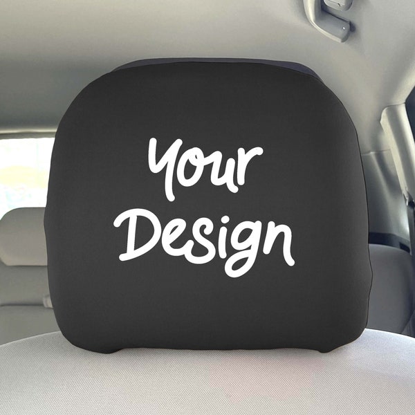 BLACK 2 Pcs Custom Car Universal Neosupreme Head Rest Cover Elegant and Beautiful Comfortable Unisex Anti Slip Design Art for Women