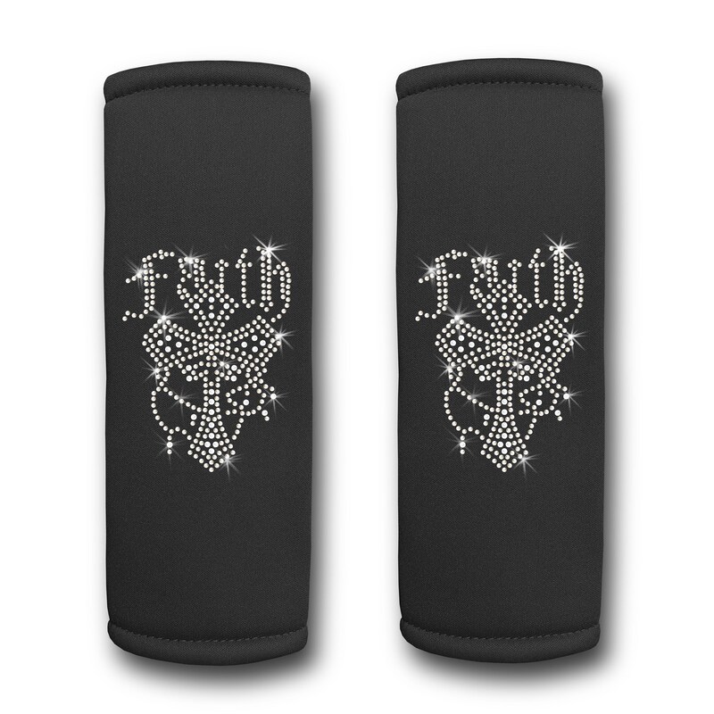 Sacred Trust Carnation Car Seat Belt Cover 7''x12.6'' (Pack of 2)