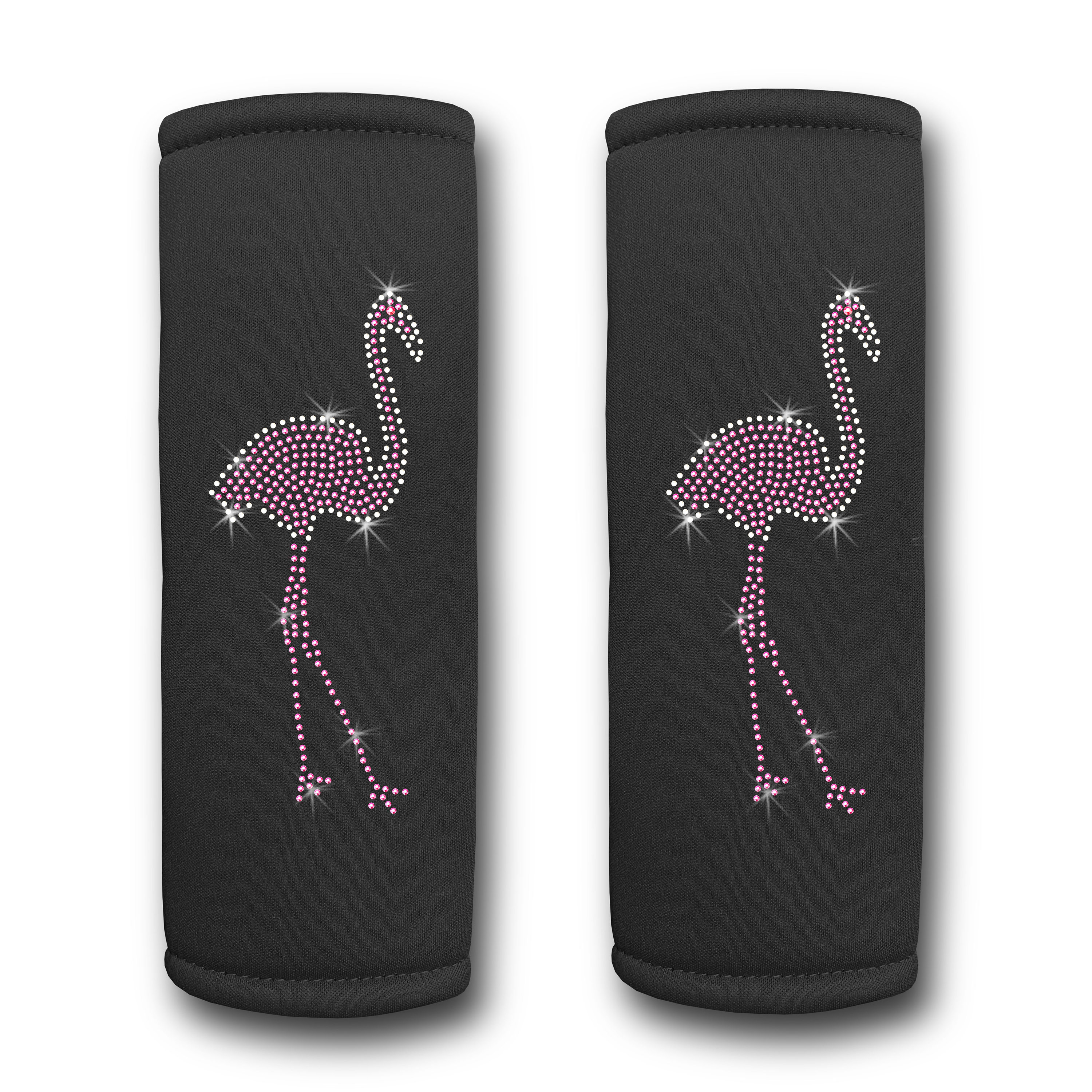 Rhinestone crystal flamingo jeweled belt Flamingo Crystal Swarovski Bling Rhinestone Seat Belt Cover  main image 2