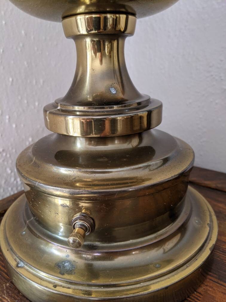 Stiffel Brass Table Lamp 33 Tall Dark Brass Switch on Etsy