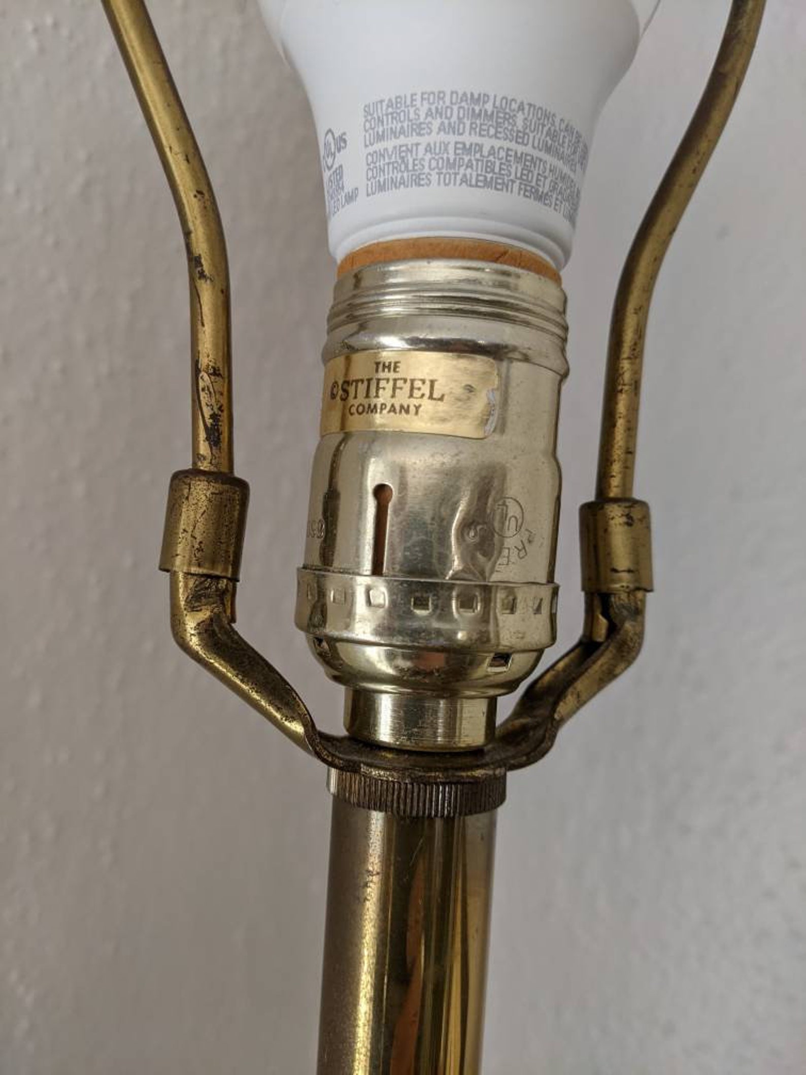 Stiffel Brass Table Lamp 33 Tall Dark Brass Switch on Etsy