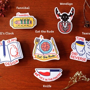 Hannibal NBC Stickers, Hannibal Lecter Merch, Fannibal Gift, Eat the Rude, Will Graham, Sticker Set