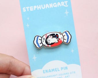 White Rabbit Candy Enamel Pin, Nostalgic Chinese Candy