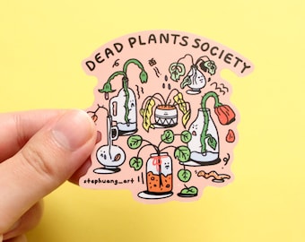 Naklejka Dead Plants Society - Plant Killer Club, zabawna naklejka, podlewaj moje rośliny, naklejka winylowa z cytatem o roślinie domowej