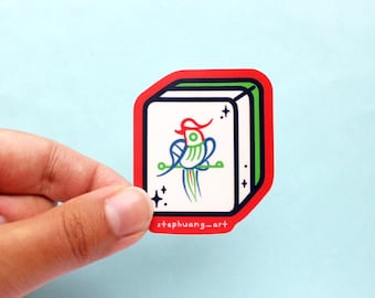 Mahjong Sticker, Bamboo Bird Mahjong Piece