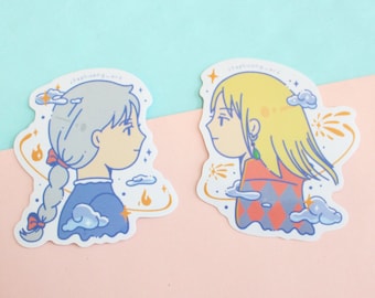 Howl's Moving Castle Sticker, Sophie Hatter and Howl Pendragon, Cute Vinyl Sticker, Studio Ghibli Fanart