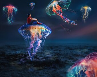 Glowing Jellyfish Overlays