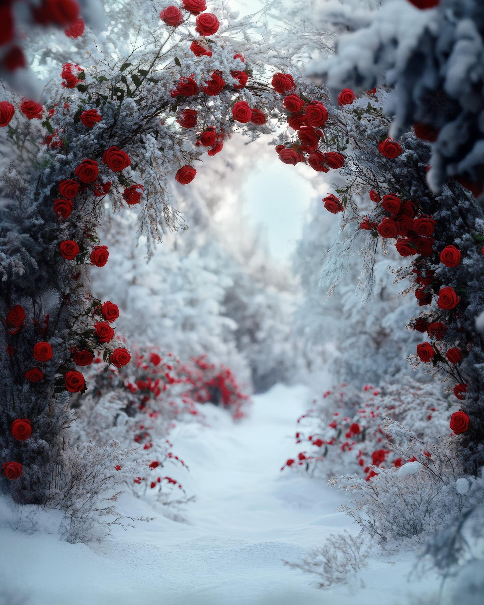 Winter Roses Pic Winter Roses Digital Background - Etsy