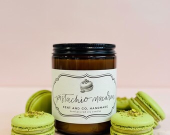 Pistachio Macaron Soy Candle: French Bakery Patisserie Fragrance