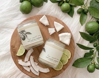 Lime Coconut Cream Soy Candle | Bright Summery Tropical Scent