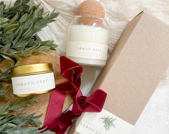 Gardener's Gift Set: Lemon Herb & Tomato Leaf Soy Candles