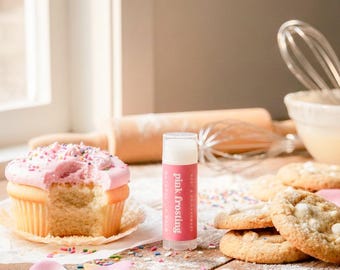 Pink Frosting Lip Balm | Vanilla Buttercream | Natural Moisturizing Buttery Lip Care | Handmade Butter Chapstick