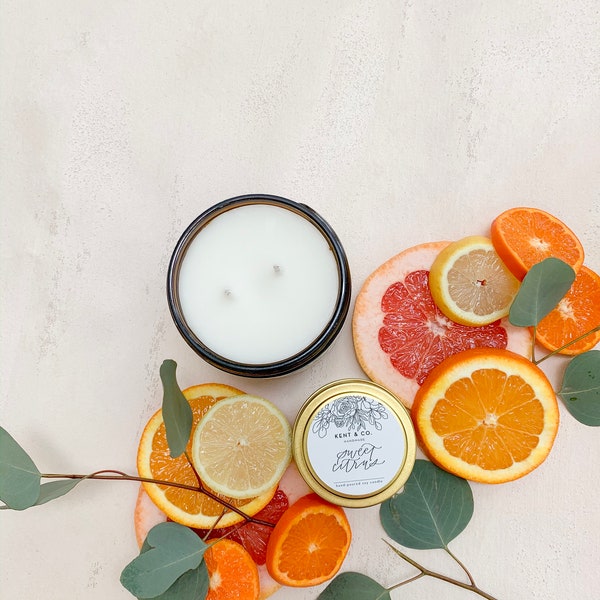 Sweet Citrus Soy Candle | Capri Sugared Grapefruit Lemon Lime Island Green Leaves | Cult Favorite Candle