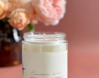 Cinnamon Woods Soy Candle: Spiced Palo Santo, Autumn Scent