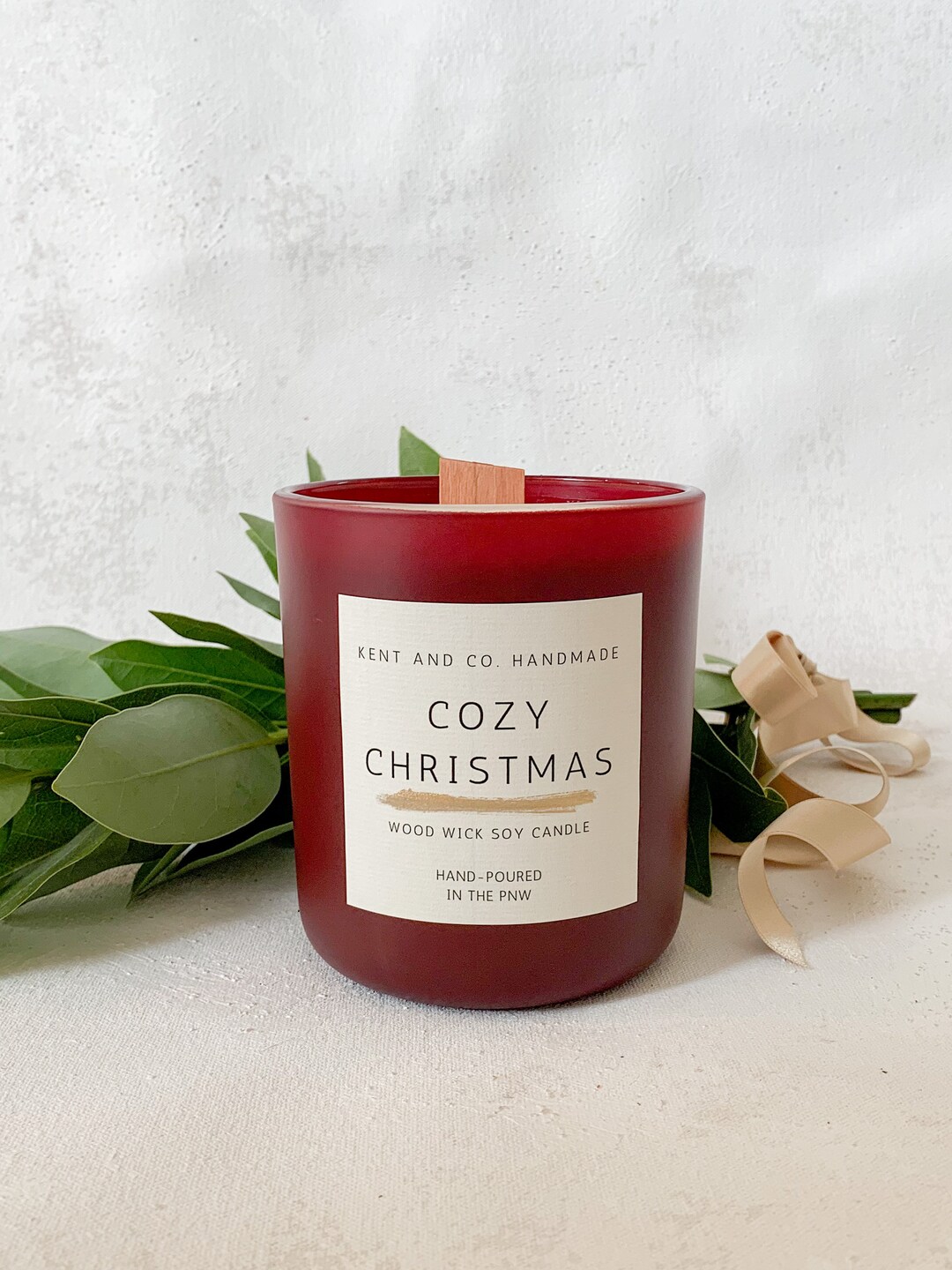 Cozy Christmas Wood Wick Soy Candle Pine Spiced Citrus and Fireplace ...