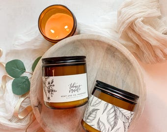 Tobacco Vanille Soy Candle: Luxury Scented, Hand Poured