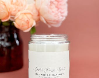 Apple Ginger Soy Candle: Fresh Fruity Fall Scent, Essential Oils