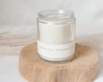 Tropical Summer Fig Soy Candle: Coconut Fig Mango Scent