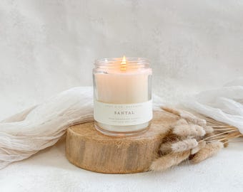 Santal Soy Candle: Exotic Amber Woods, Luxury Perfume Inspired