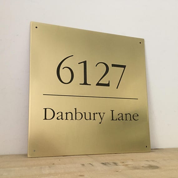 Engraved Brass Signs - Custom Solid Metal Name Plates, House