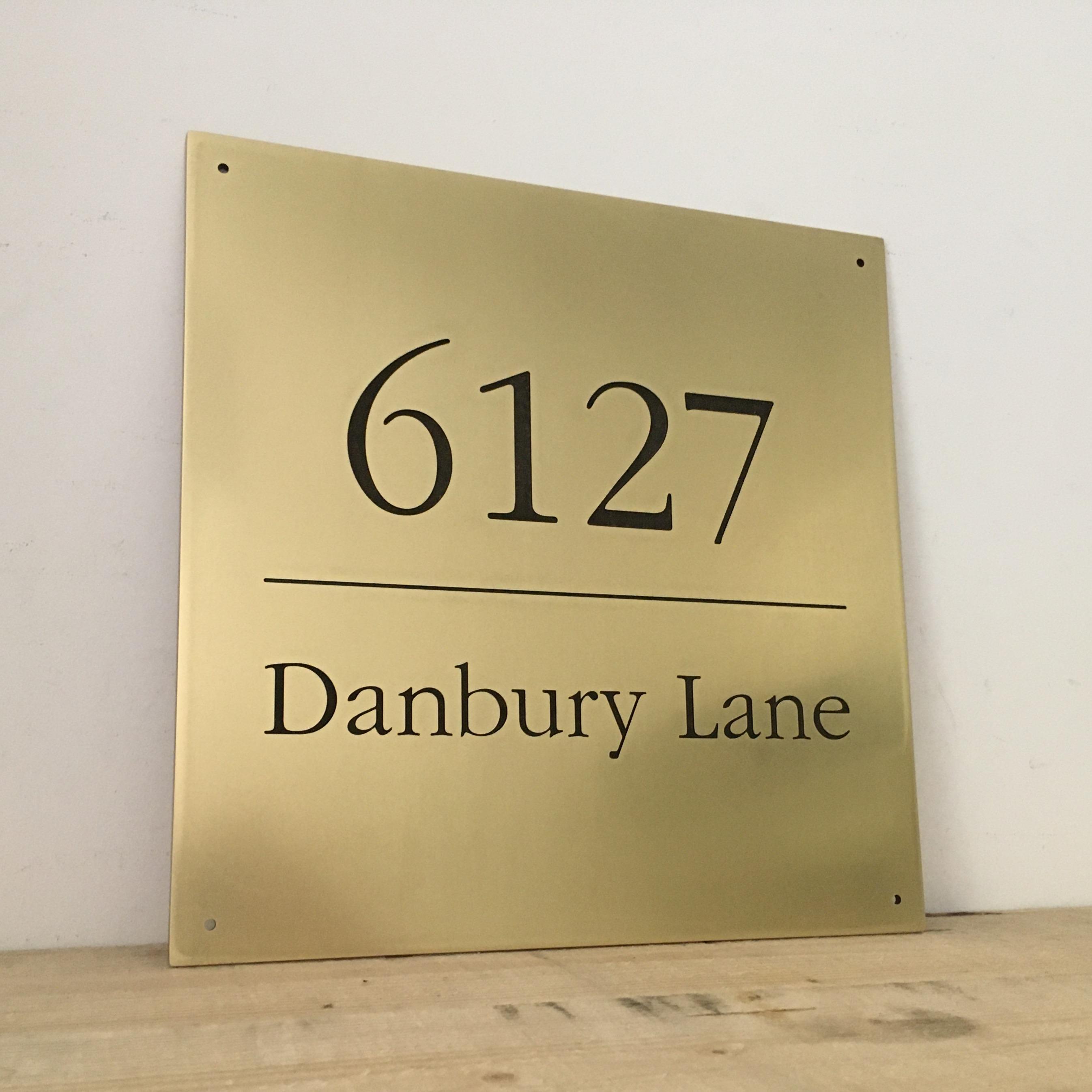 Engraved Brass Signs - Custom Solid Metal Name Plates, House
