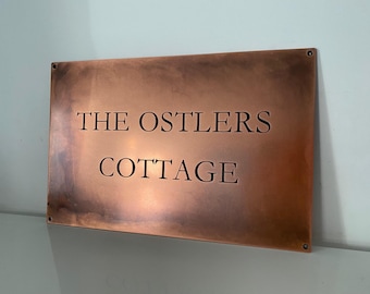 Antiqued Copper Plaques - Engraved Aged Copper Signage, Name Plates & Personalised House Signs - Custom Sizes