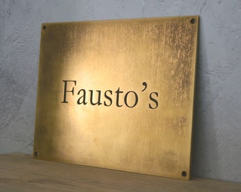 Antiqued Brass Plaques - Engraved Aged Brass Signage, Name Plates & Personalised House Signs - Custom Sizes