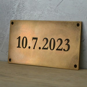 Antiqued brass signage, plaques, plates & signs - custom-made from real solid brass