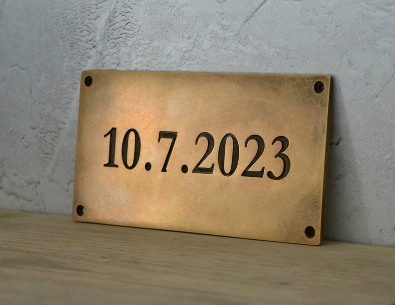 Antiqued brass signage, plaques, plates & signs - custom-made from real solid brass