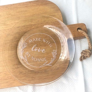Customizable Etched Plate With Floral Border
