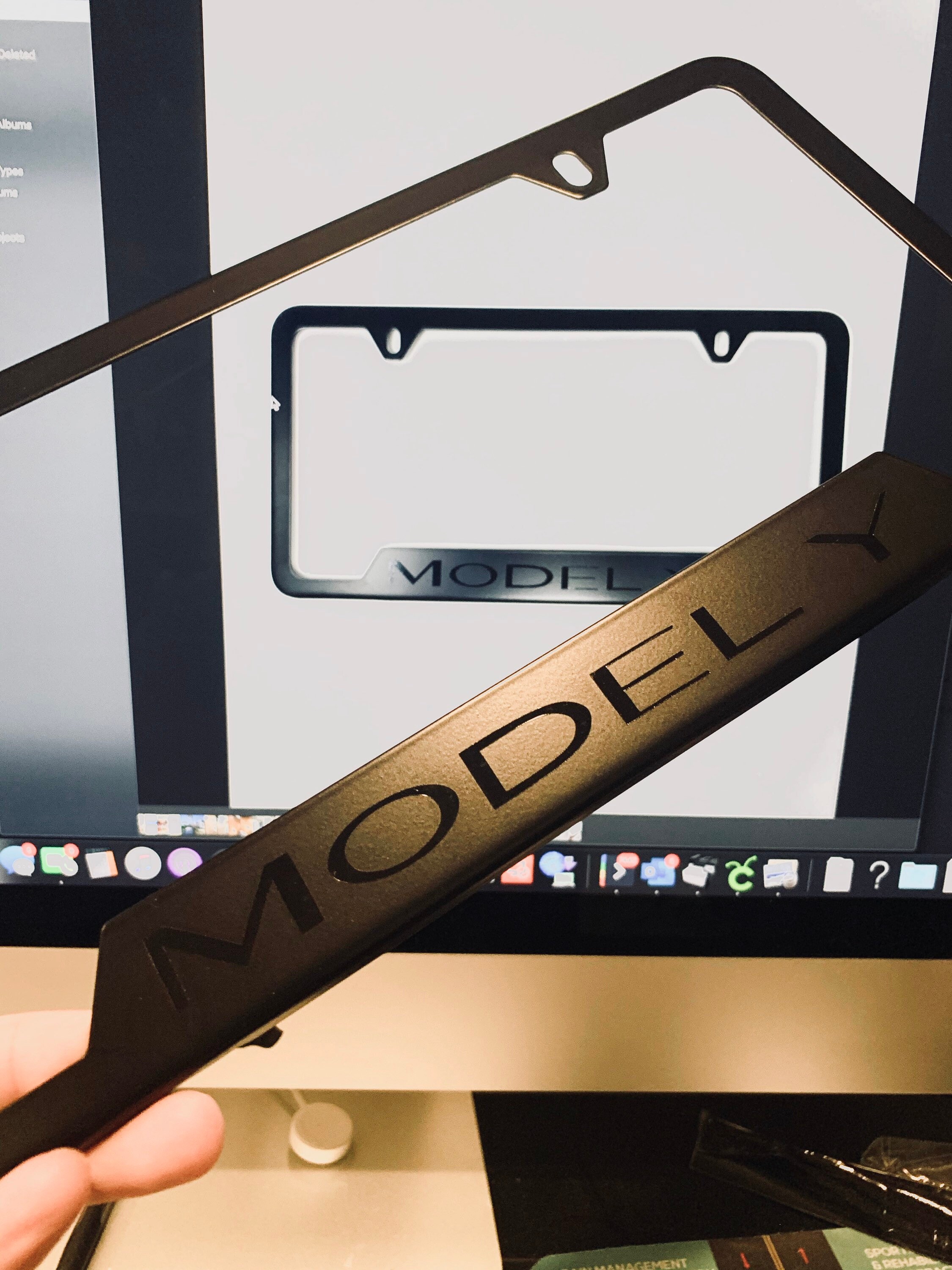 Black Tesla MODEL Y on Black License Plate Frame Fits Tesla Etsy