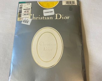 Vintage New Christian Dior Silken Sheer Pantyhose Lemon size 2 #4423 Discontinued