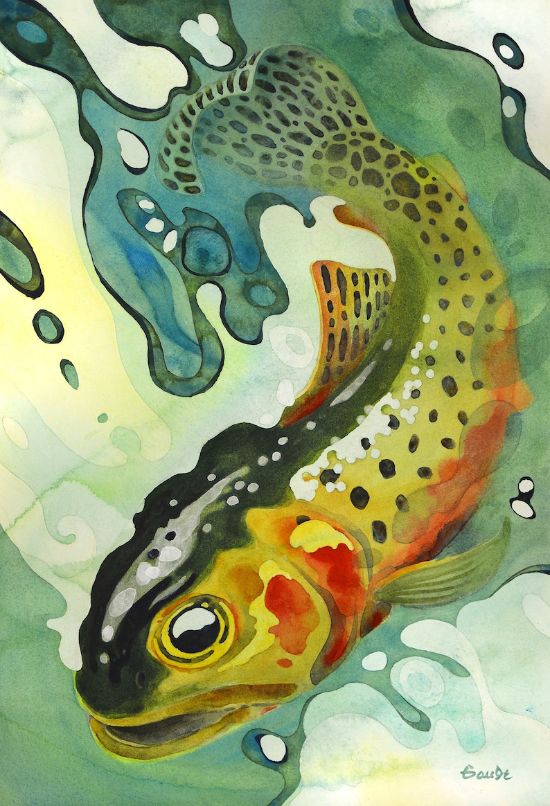Greenback Cutthroat Trout Painting Fish Art Print Trout Art Etsy