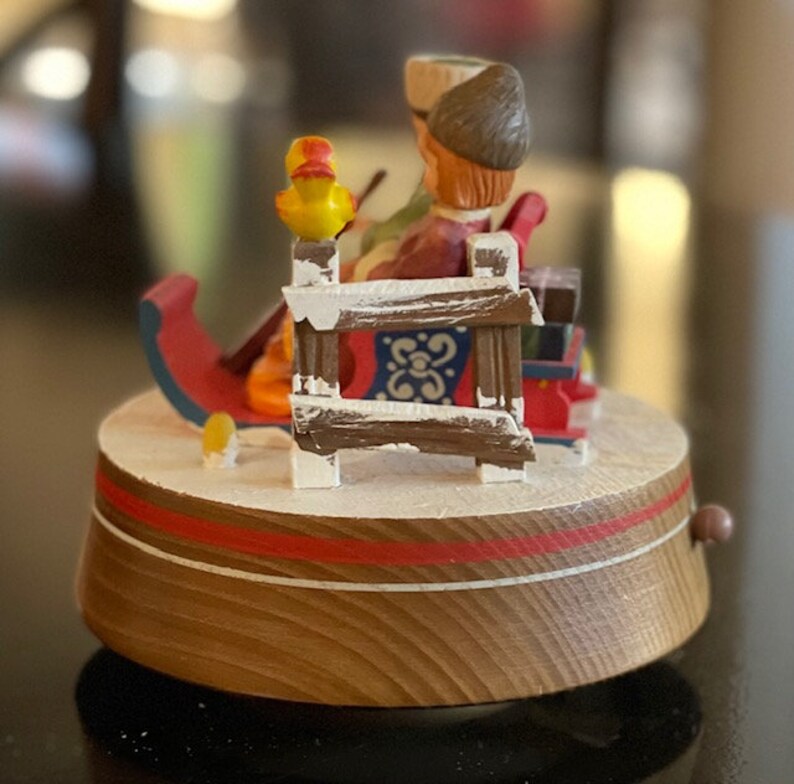 ANRI Vintage Music Box Made in Italy With Two Children on a Etsy