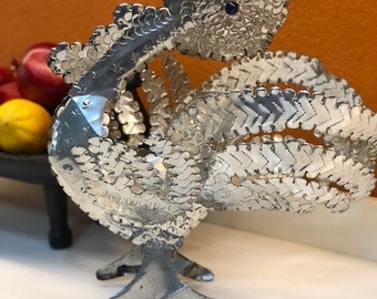 Mexican Punched Tin Folk Art Chicken