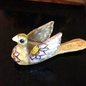 Vintage Ser-Mel Mexican Tonala Hand Painted, Hand Crafted Paper Mache Dove