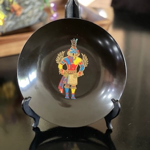 Black Couroc &quot;Hummingbird Kachina&quot; Serving Bowl