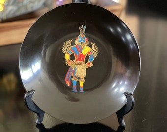 Black Couroc "Hummingbird Kachina" Serving Bowl
