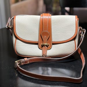 Vintage Dooney & Bourke Equestrian Bone British and Tan Leather