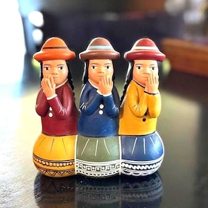 Peruvian Folk Art Gossiping Women Whistle