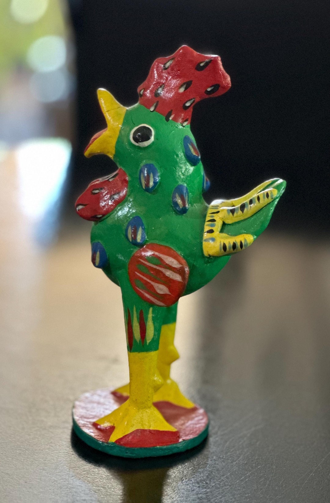 Mexican Green Clay Rooster by Ortega - Etsy