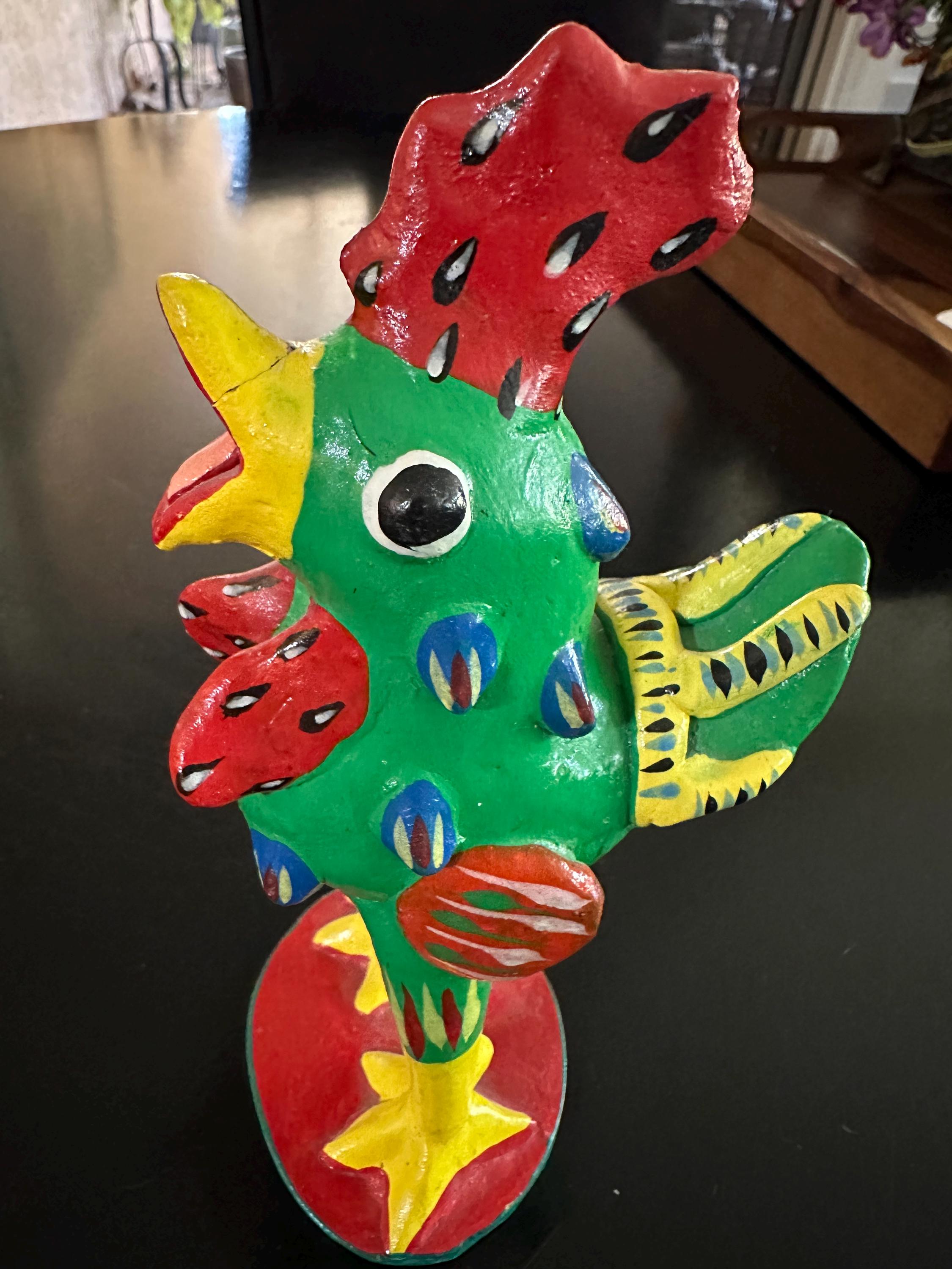 Mexican Green Clay Rooster by Ortega - Etsy