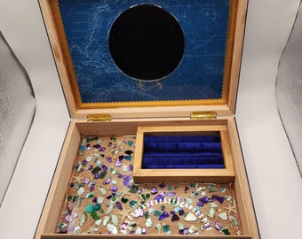 Nautical Jewelry box: Upcycled Cigar box