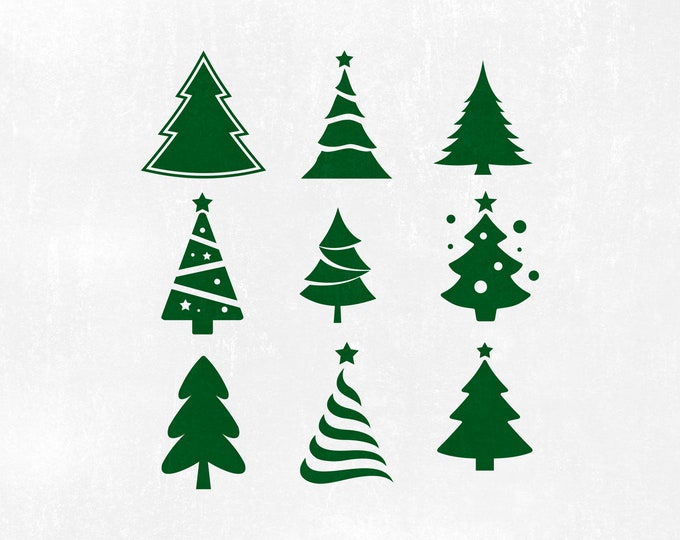 Christmas Tree Bundle SVG, Christmas SVG, SVG Files, Silhouette Cut ...