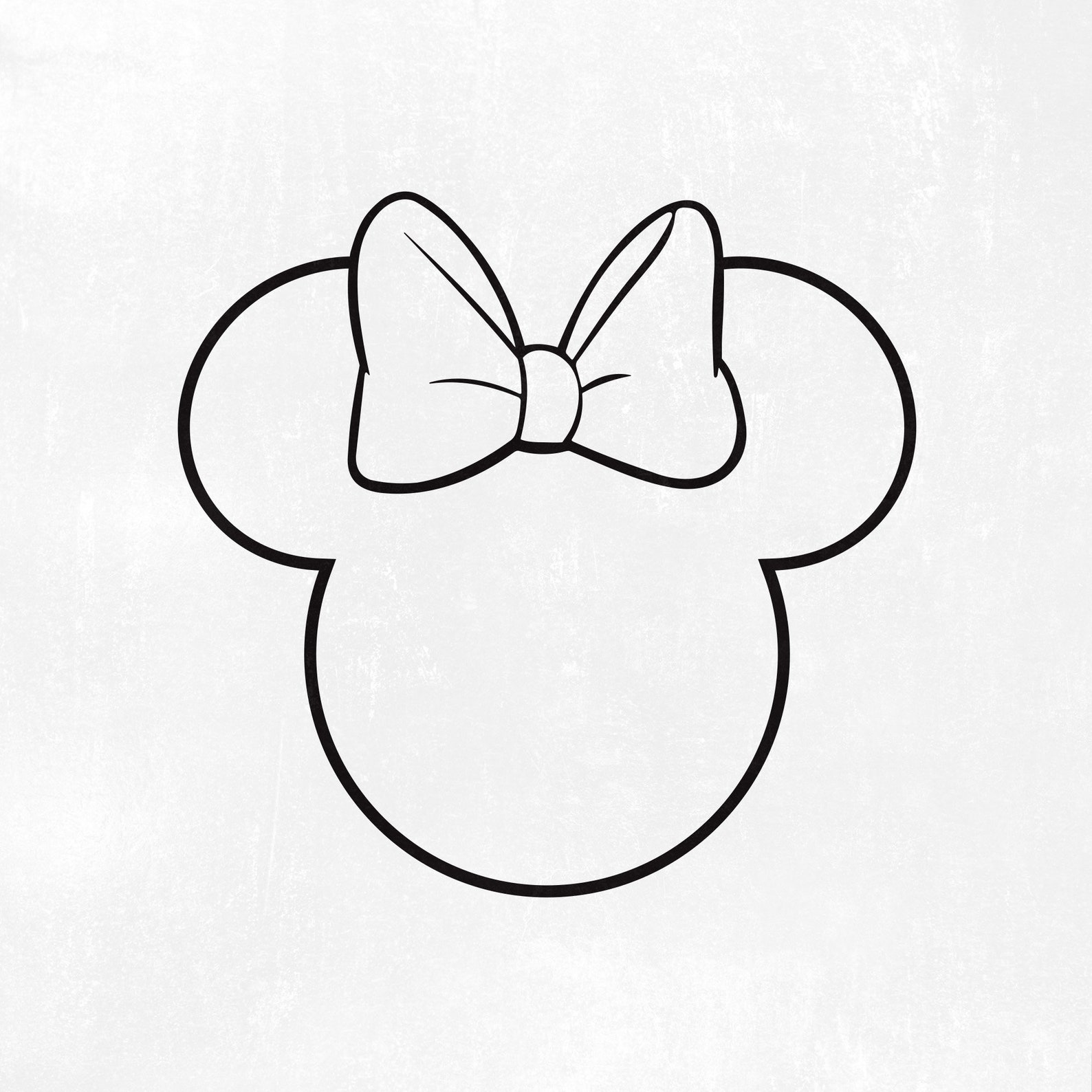 Minnie Head Outline svg Minnie svg dxf png instant Etsy