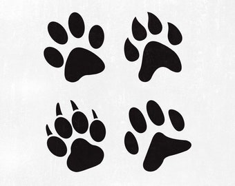 Paw Print SVG Cut Files, Svg File and PNG Image, Paw prints, Dog Paw, Cat Paw, Animal Paw, Cut File for Silhouette, Cricut Cutting File