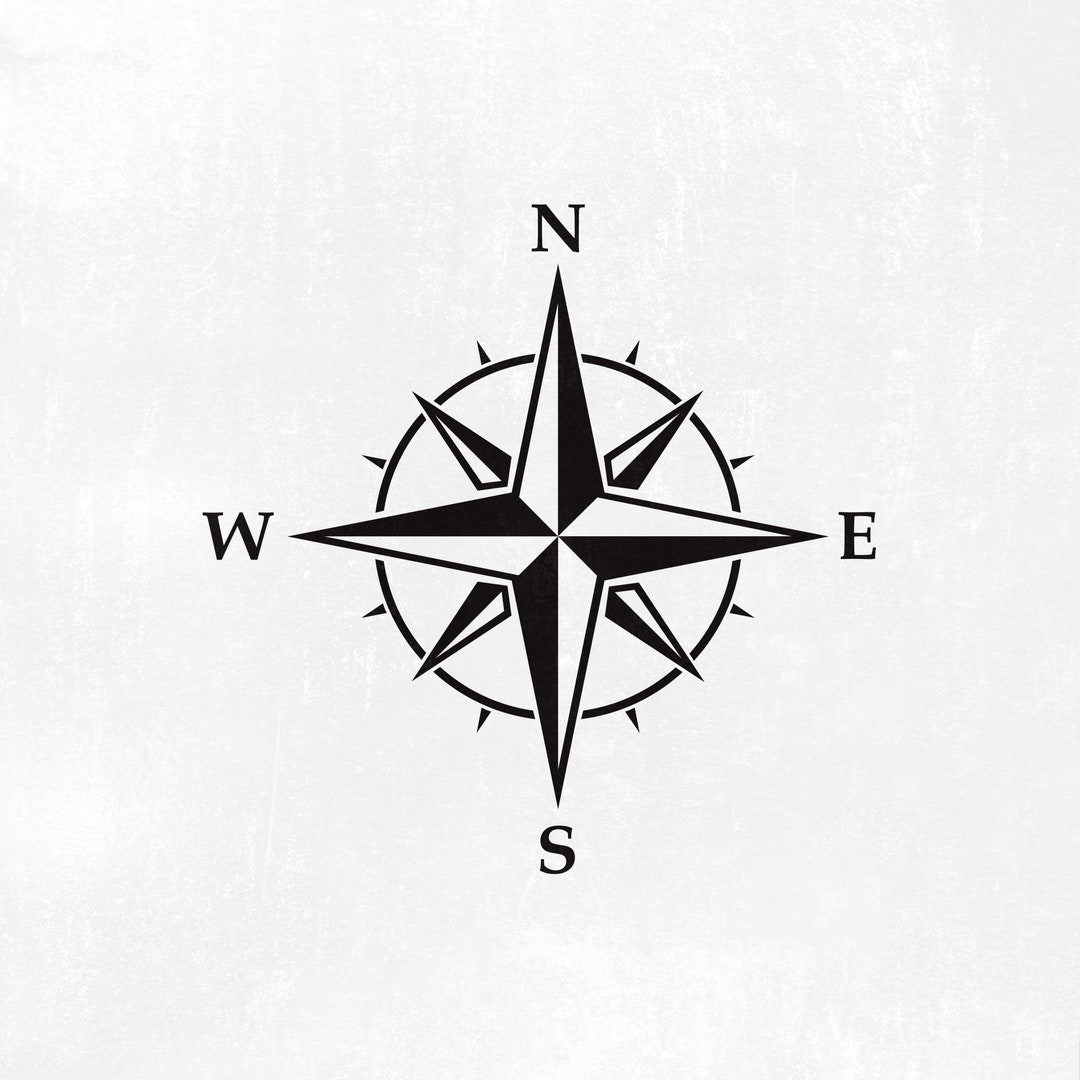 SVG - Compass Star Stencil, Silhouette, Studio, Monogram, Black, Vector ...